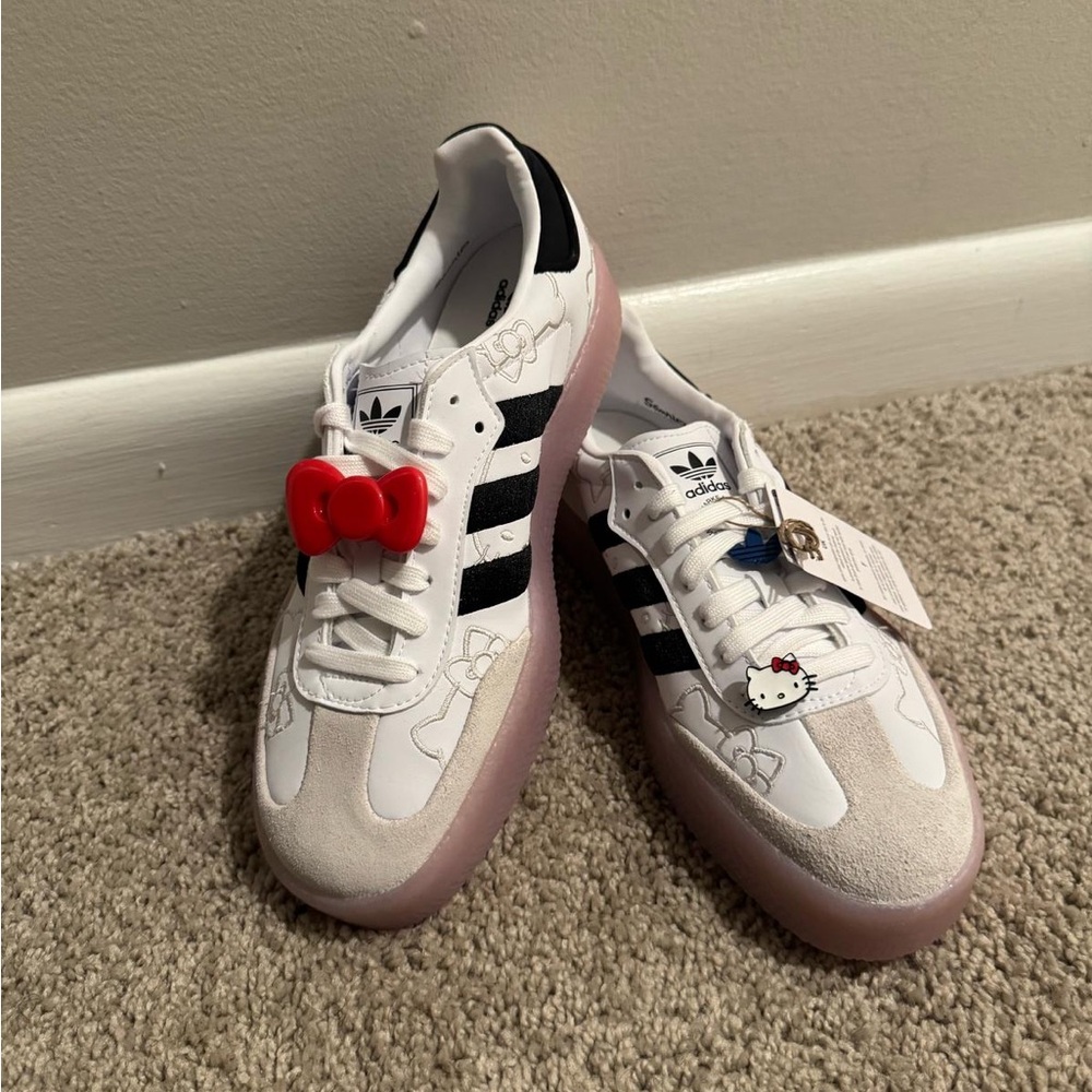 Adidas White and Black Sneakers Sleek Design